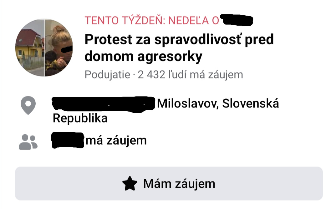 Protest v Miloslavove. 