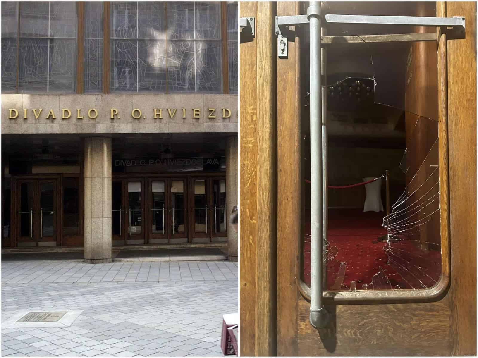 Polícia pátra po neznámom páchateľovi, ktorý poškodil dvere divadla