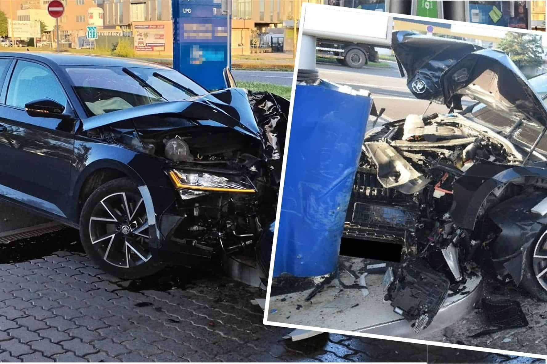 FOTO KURIÓZNA NEHODA Opitý vodič rozmlátil auto na BENZÍNKE! Mrazivé svedectvo: Letel ako blázon, ohrozoval aj ľudí