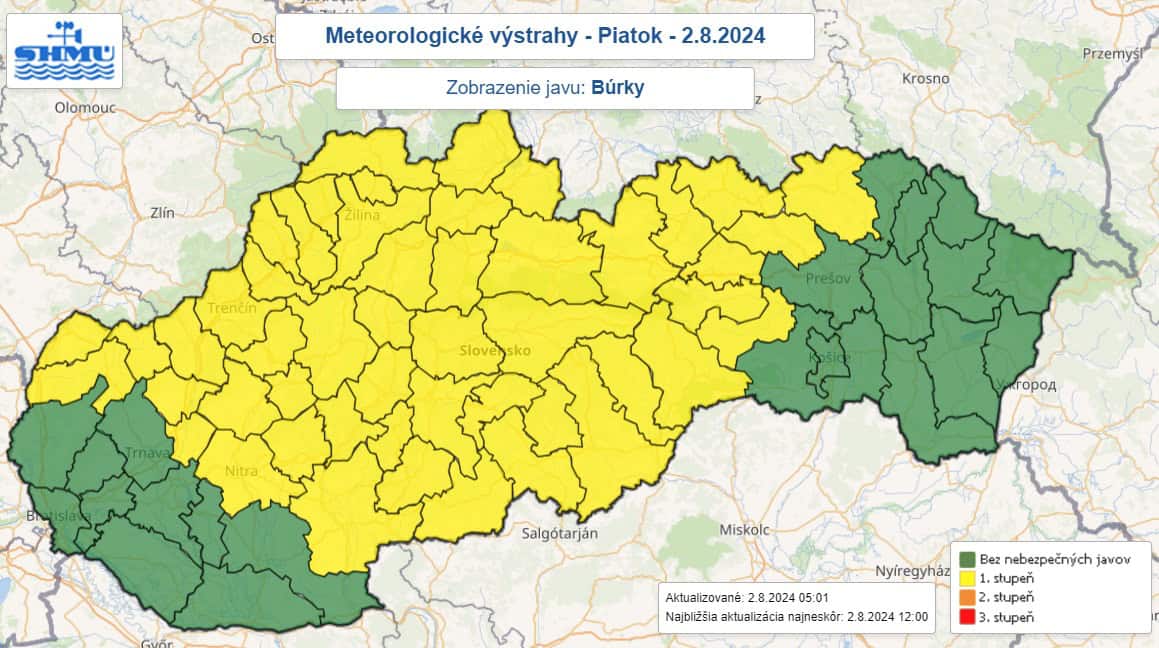 výstrahy pred búrkami