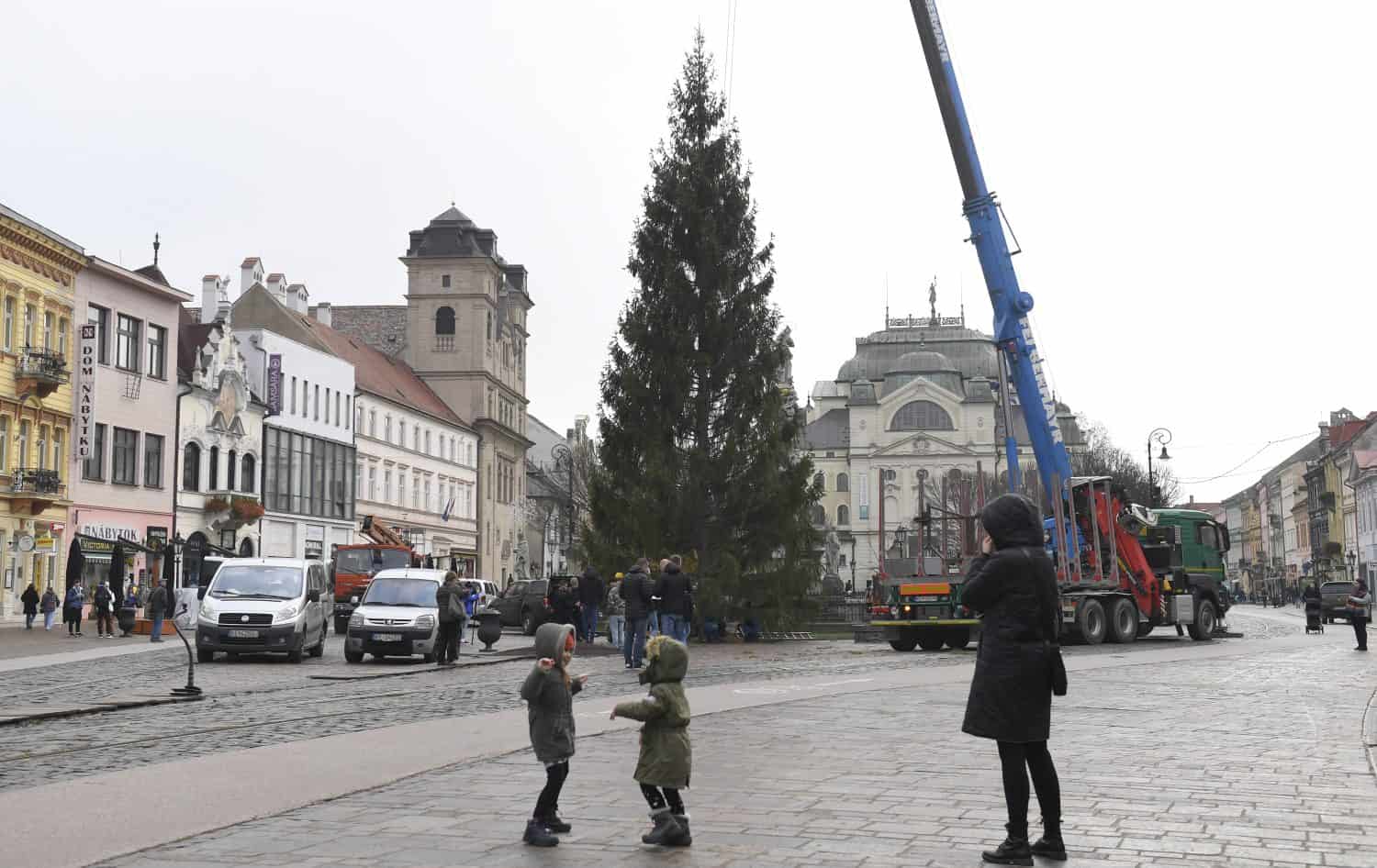 Košice už majú vianočný stromček: Hlavnú ulicu zdobí majestátna jedľa biela z Kysaku