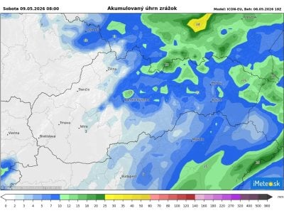 Na Slovensko prichádza studený front: Konečne zaprší, udrú aj búrky (mapa dažďa)