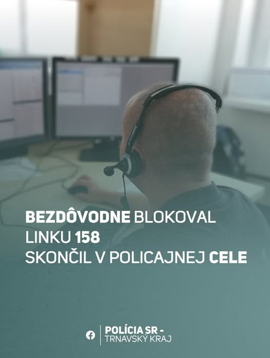 Opitý muž opakovane zneužíval linku 158 v okrese Skalica – polícia ho zaistila, hrozí mu vysoká pokuta