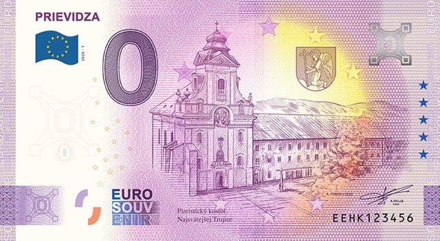 Prievidza vydala vlastnú suvenírovú bankovku s Piaristickým kostolom, predaj štartuje už túto sobotu