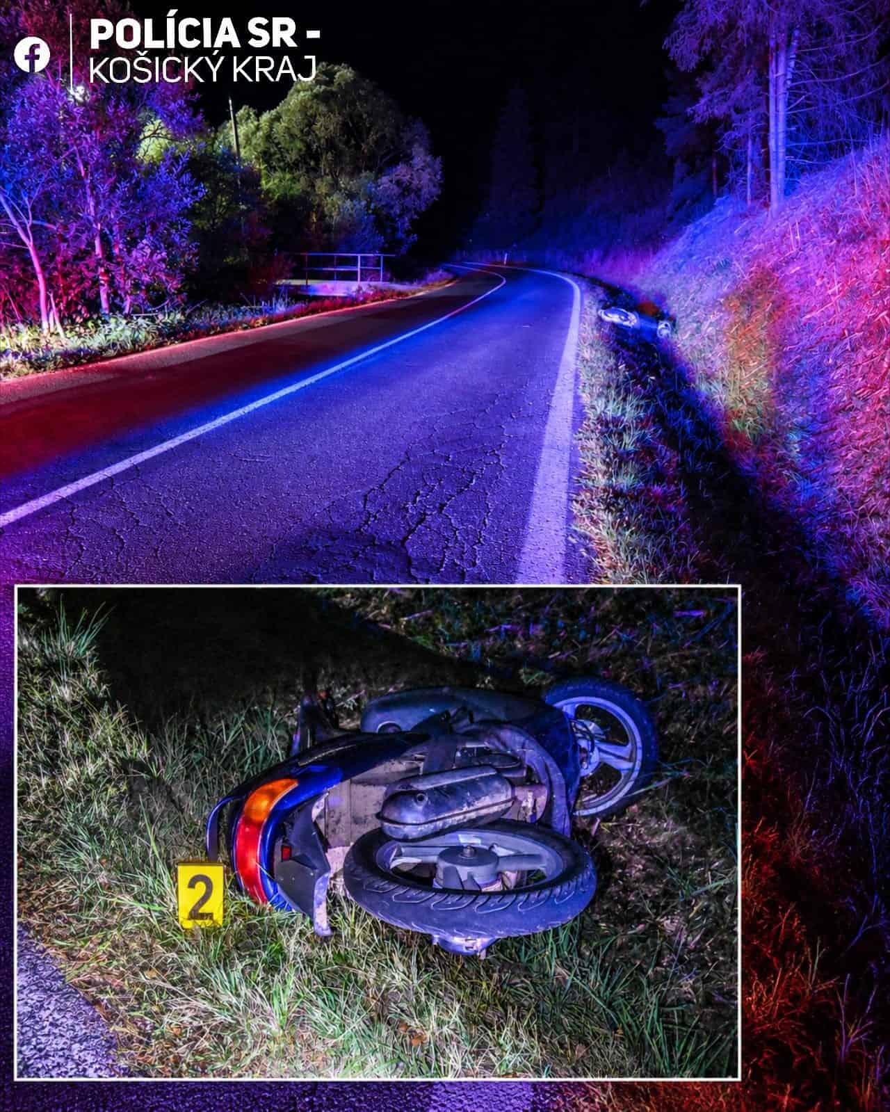 Ťažká nehoda skútra v okrese Spišská Nová Ves: Vodič bol opitý, jazdil bez prilby a skončil v priekope